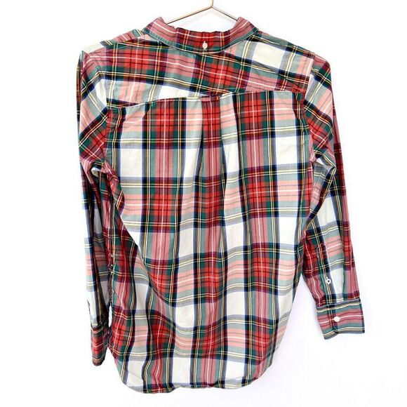 J Crew Classic- Fit Washed Cotton Poplin Snowy Stewart Tartan Button Up Shirt 0 - Picture 6 of 8